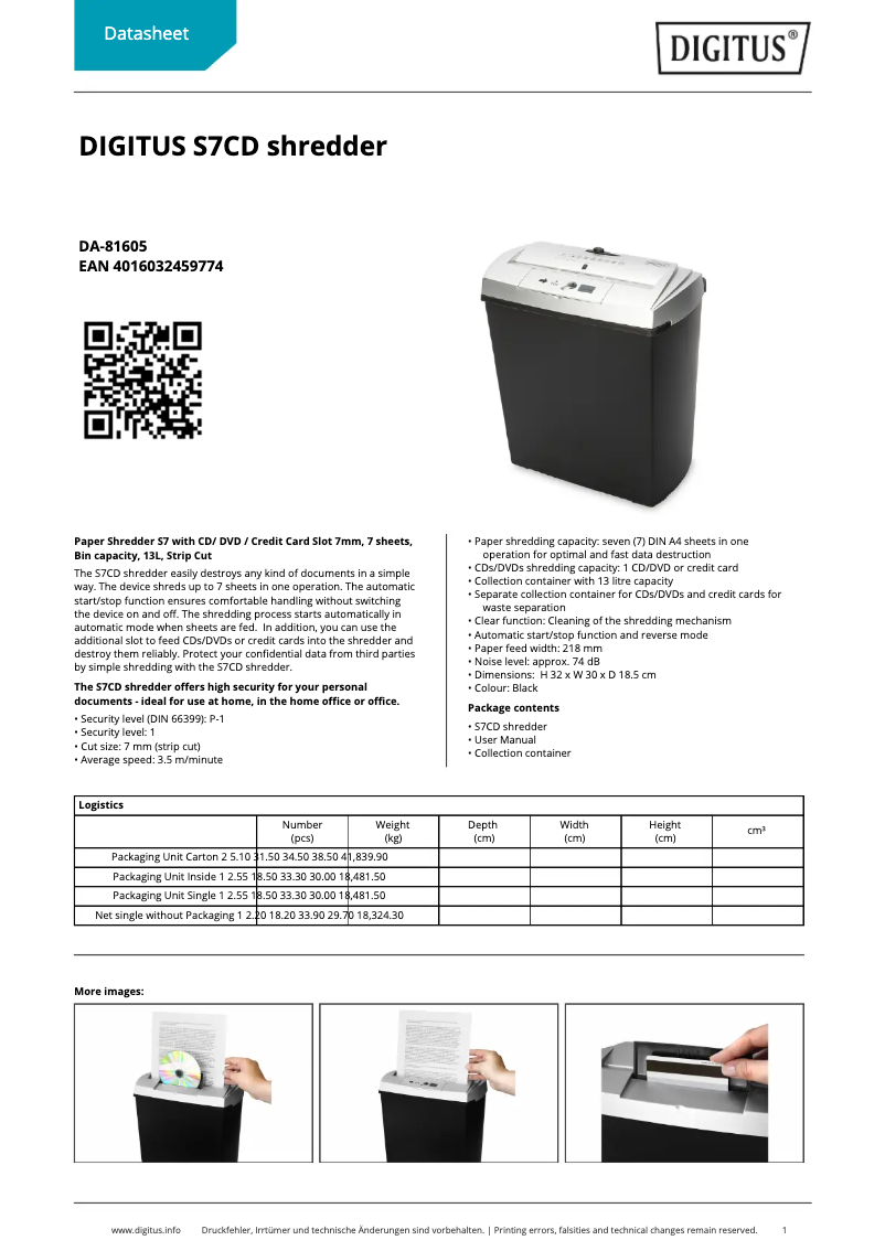 Page n°1 - Fiche technique Digitus DA-81605