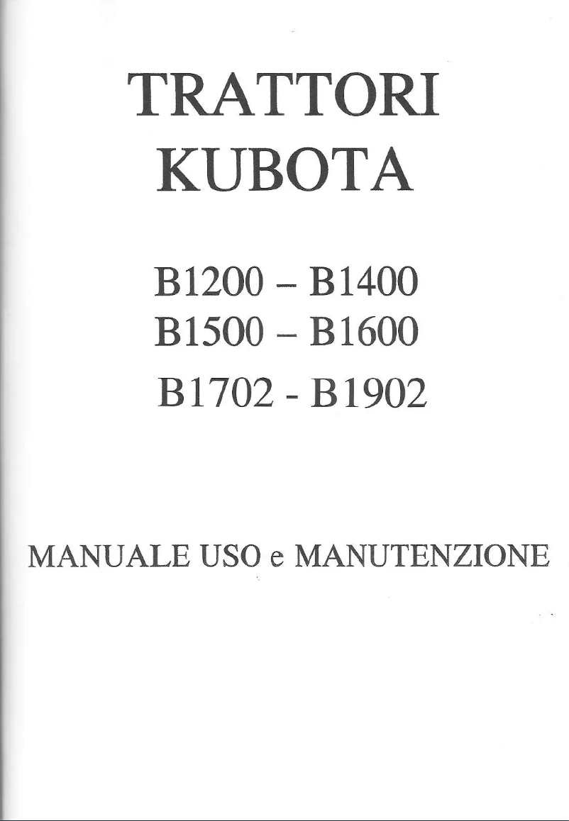 Page 1 de la notice Manuel utilisateur Kubota B1400