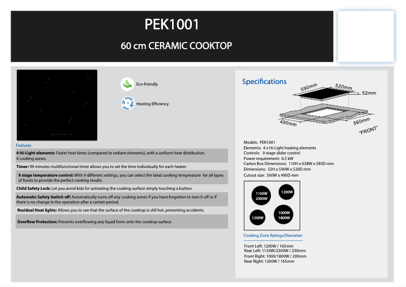 Image de la première page du manuel de l'appareil PEK 1001