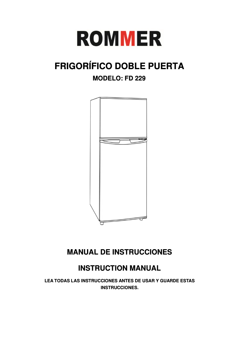 Page n°1 - Manuel utilisateur Rommer FD 229