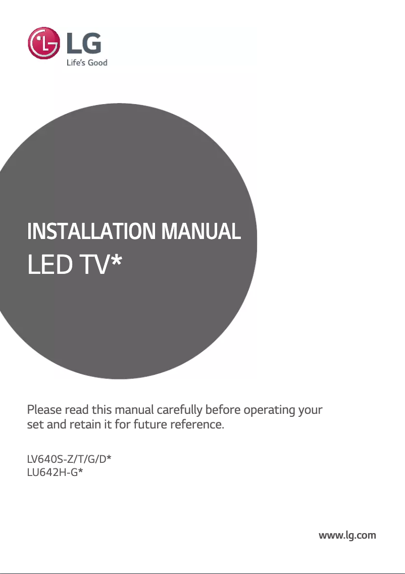 Page 1 de la notice Manuel utilisateur LG 55LV640SLA
