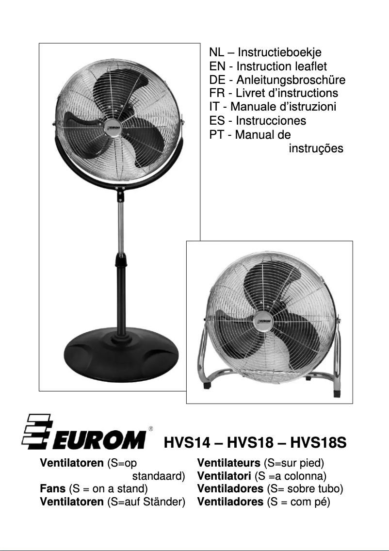 Page 1 de la notice Manuel utilisateur Eurom HVF14