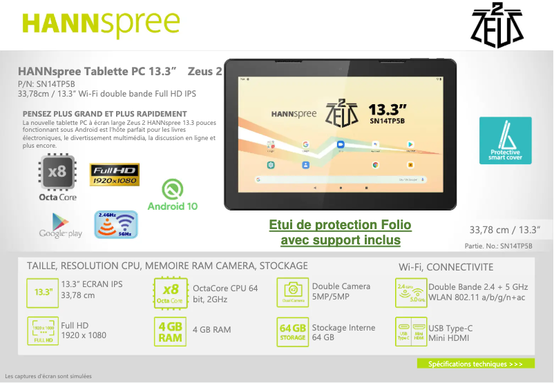 Page 1 de la notice Manuel utilisateur Hannspree Pad Zeus 2