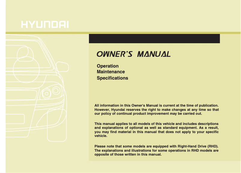Page 1 de la notice Manuel utilisateur Hyundai Santa Fe (2018)