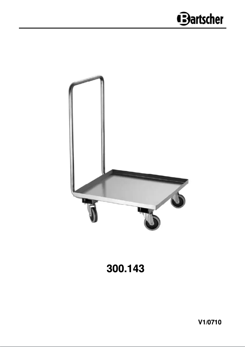 Page 1 de la notice Manuel utilisateur Bartscher TGS100