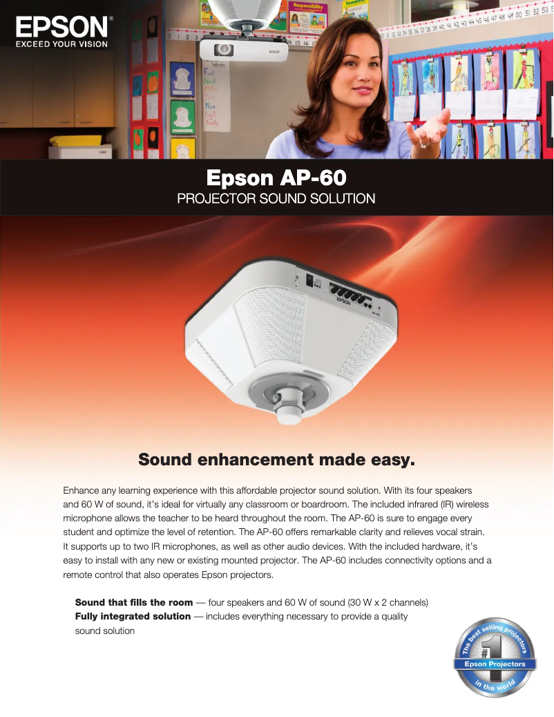 Page 1 de la notice Brochure Epson AP-60