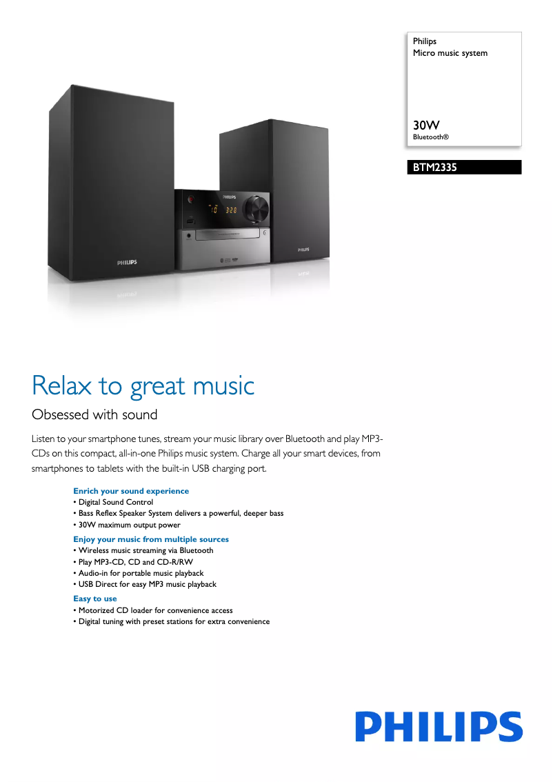 Page n°1 - Brochure Philips BTM2335