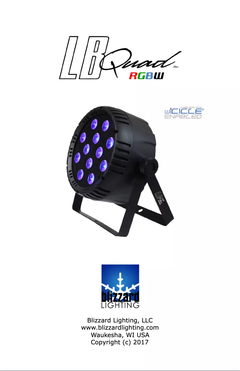 Page 1 de la notice Manuel utilisateur Blizzard LB PAR Quad RGBW