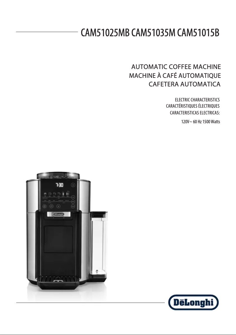 Page n°1 - Manuel utilisateur DeLonghi CAM51025MB