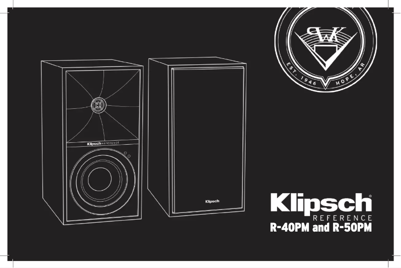 Page n°1 - Manuel utilisateur Klipsch R-40PM