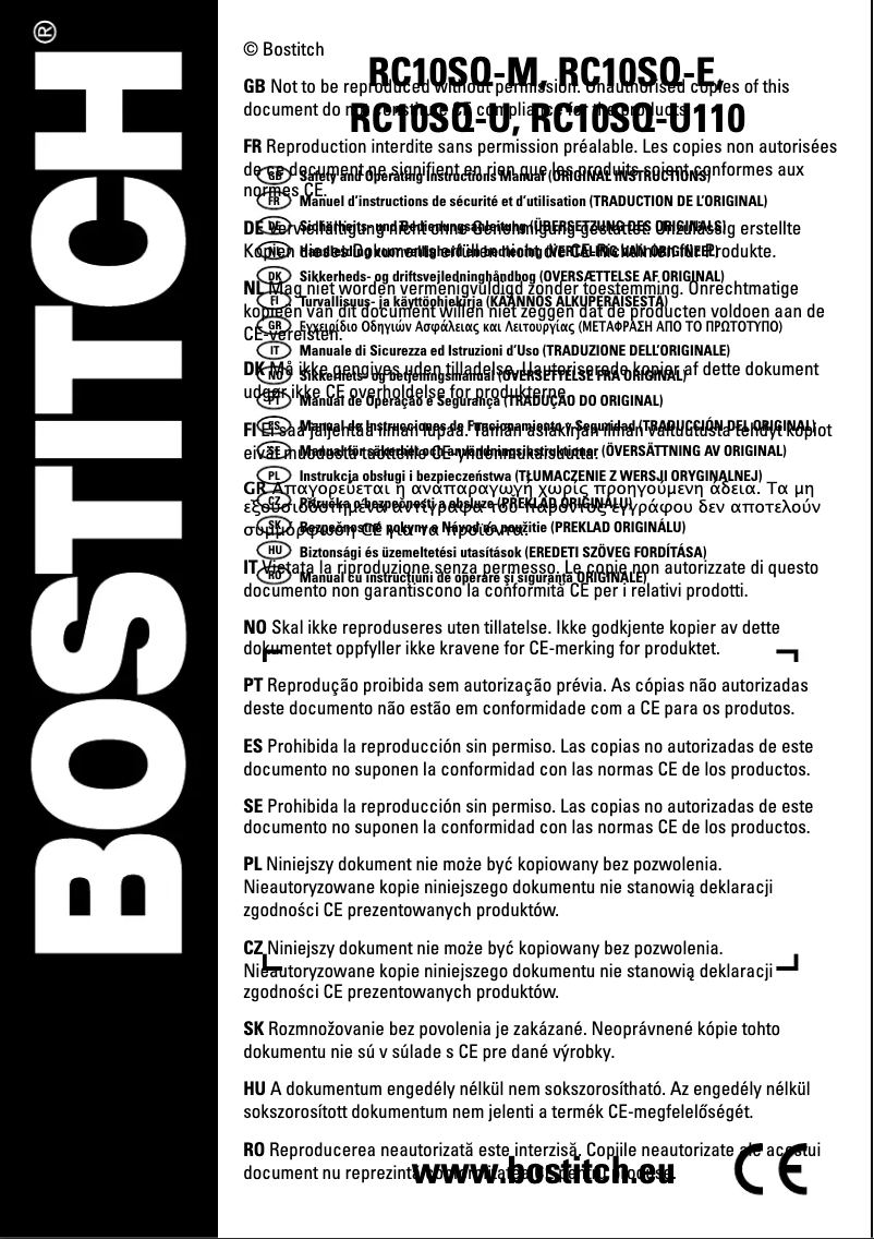 Page 1 de la notice Manuel utilisateur Stanley Bostitch RC10SQ-E