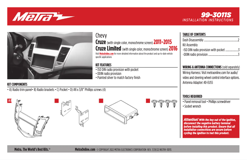 Image de la première page du manuel de l'appareil 99-3011S