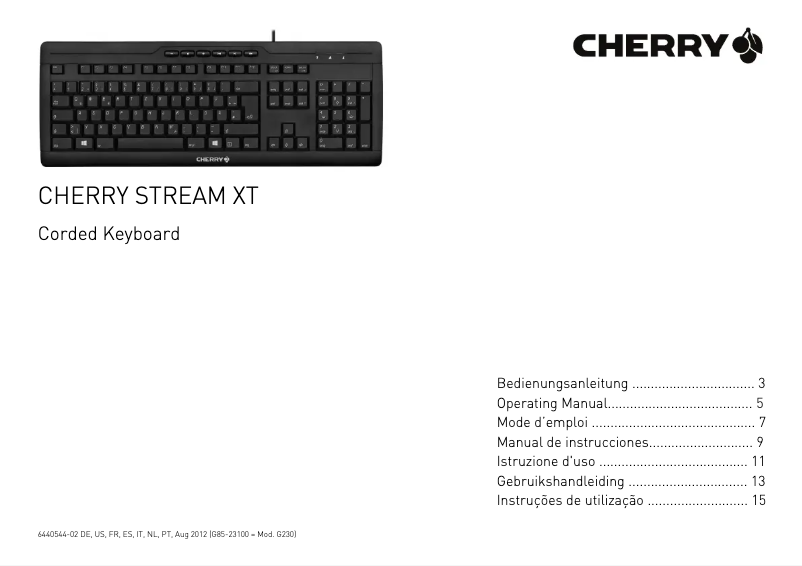 Page 1 de la notice Manuel utilisateur Cherry Stream XT