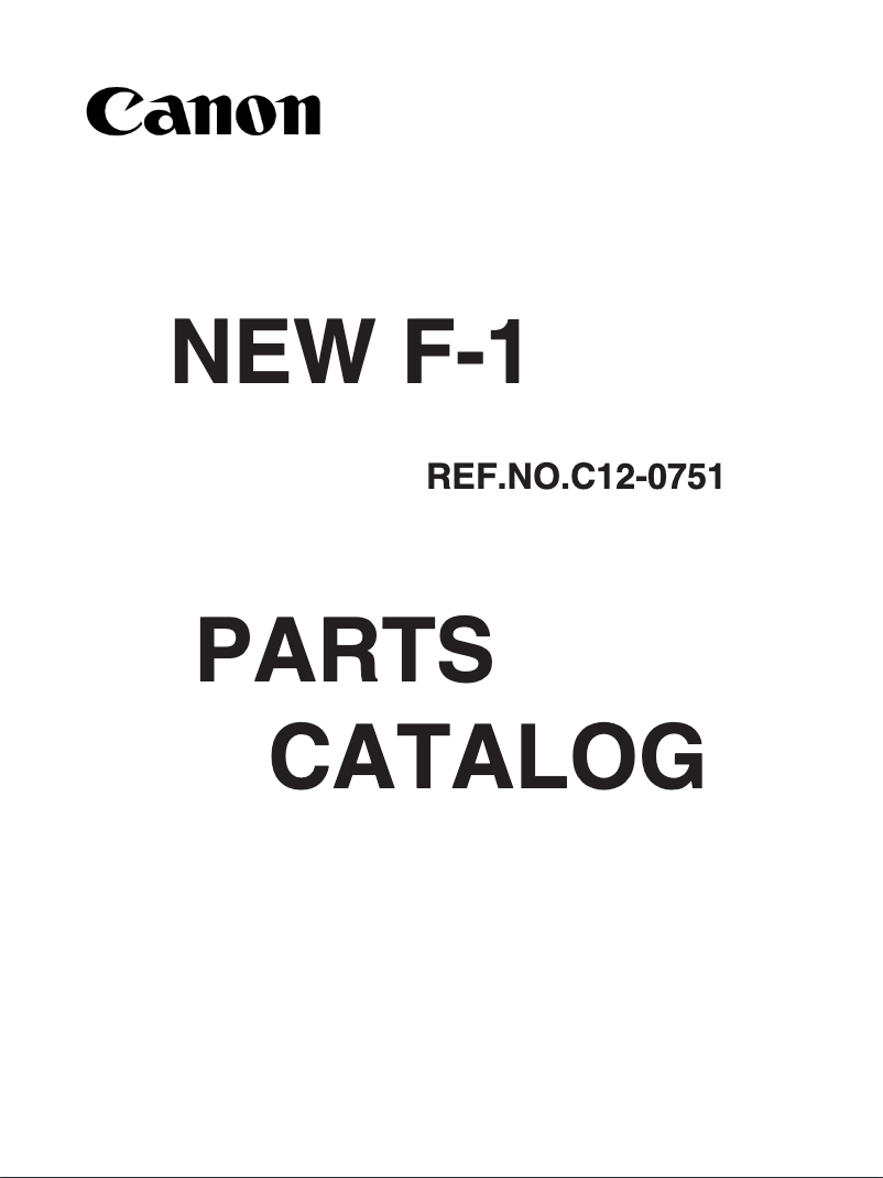 Page 1 de la notice Instructions / montage Canon F-1