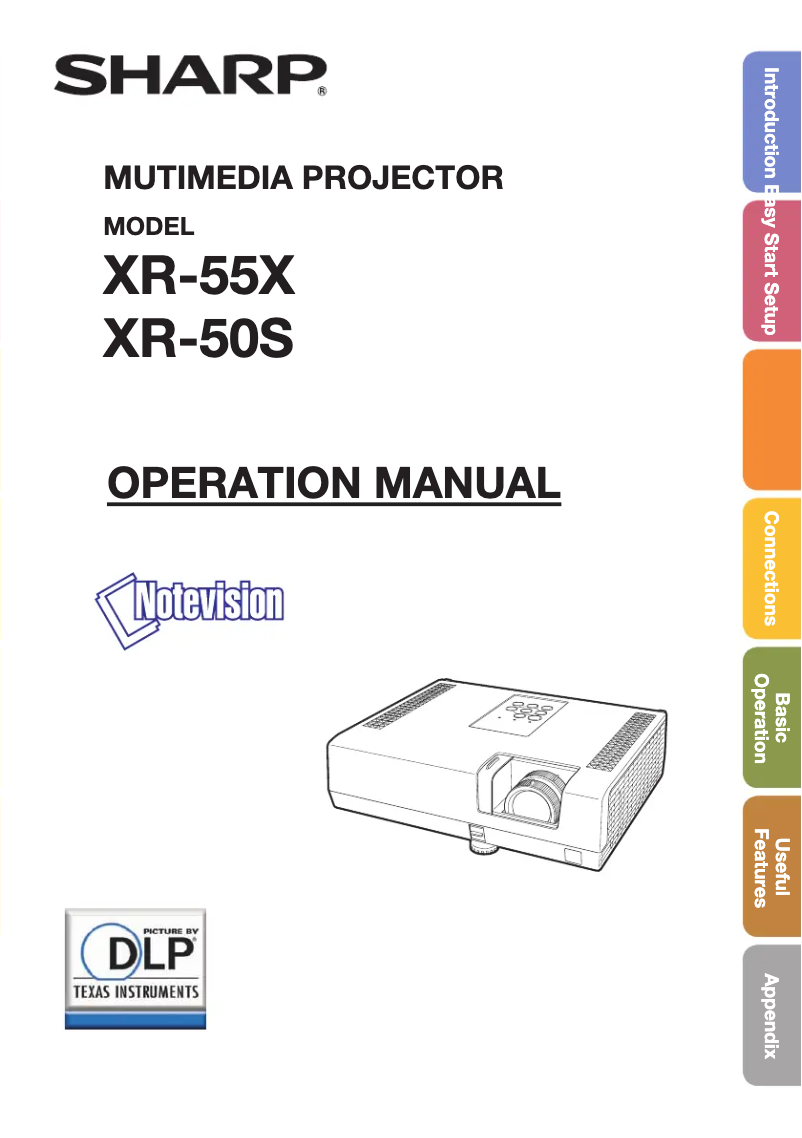 Image de la première page du manuel de l'appareil XR-55X
