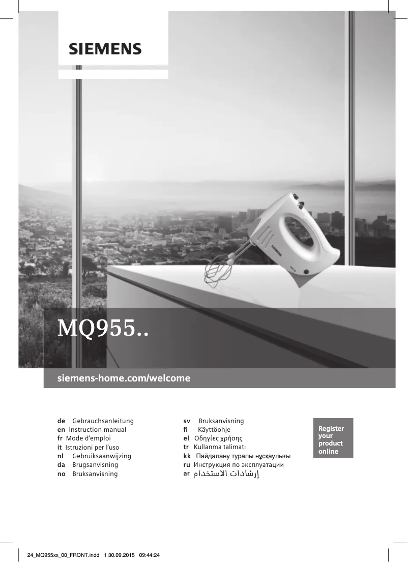 Image de la première page du manuel de l'appareil MQ95540N