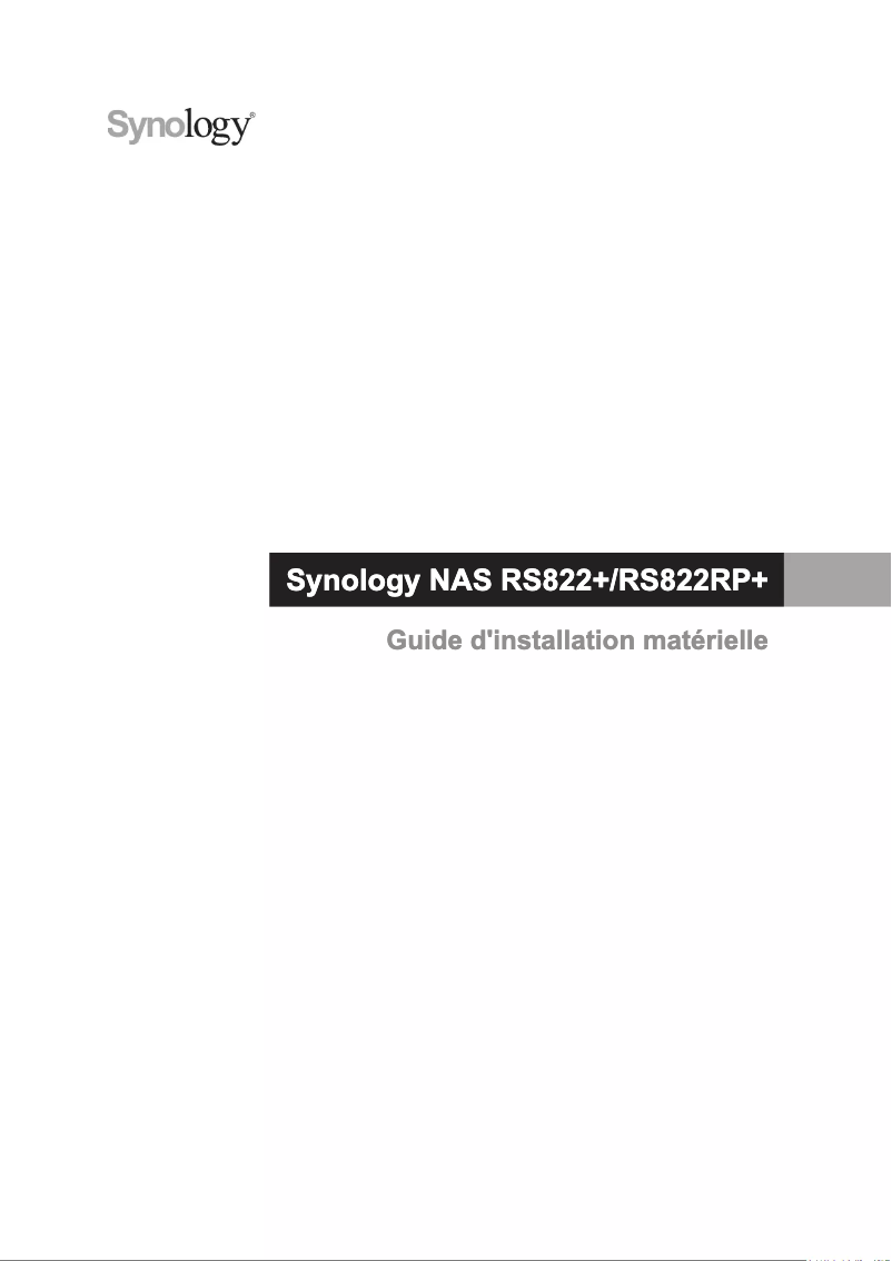 Page n°1 - Manuel utilisateur Synology RS822+