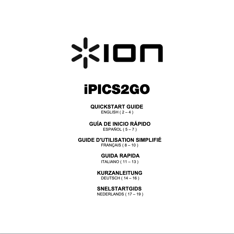 Página 1 del manual Manual de usuario ION iPics2Go