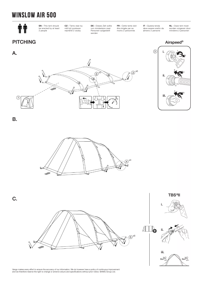 Imagen de la primera página del manual del dispositivo Winslow Air 500