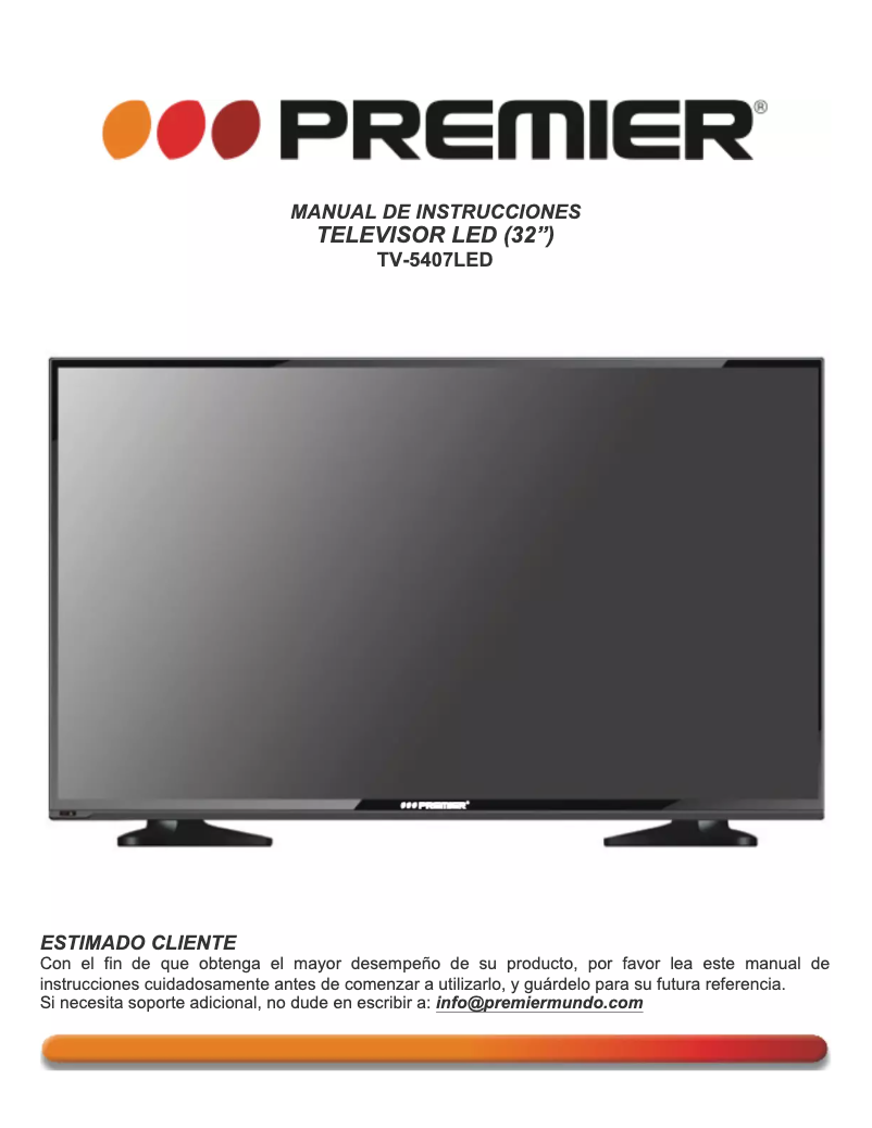 Page 1 de la notice Manuel utilisateur Premier TV-5407LED