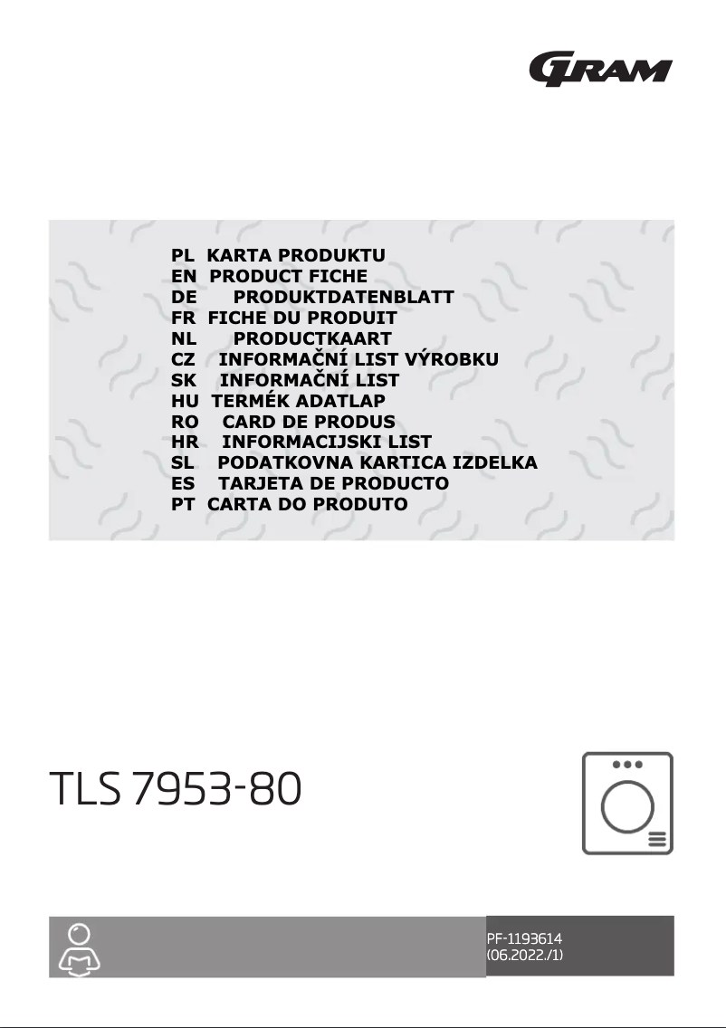 Page n°1 - Fiche technique Gram TLS 7953-80