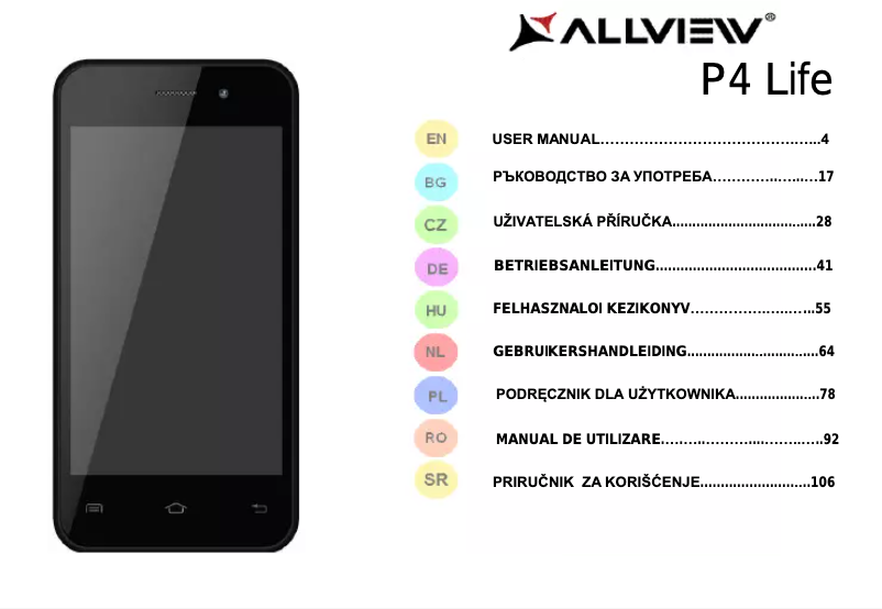 Página 1 del manual Manual de usuario Allview P4 Life