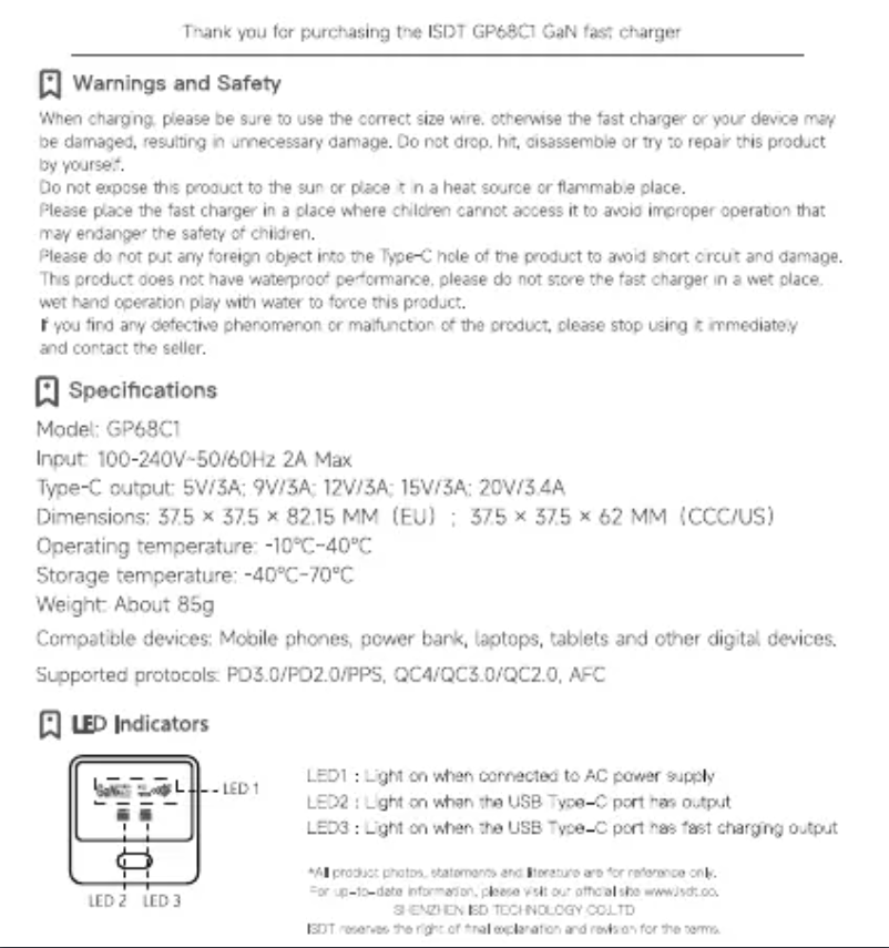 Image de la première page du manuel de l'appareil GP68C1
