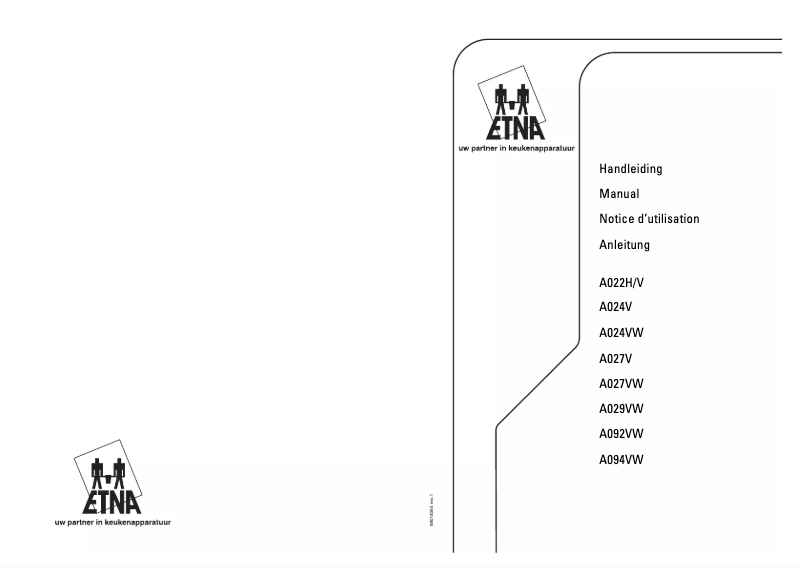 Image de la première page du manuel de l'appareil A 029 VW RVS