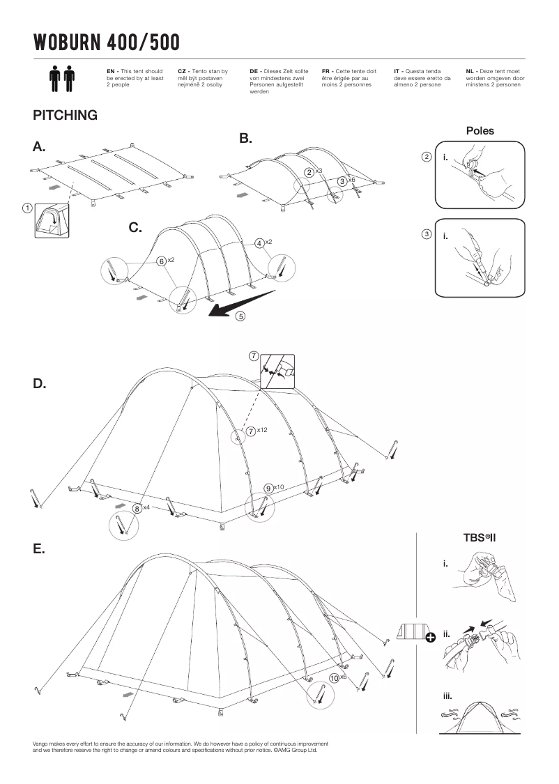Page 1 de la notice Manuel utilisateur Vango Woburn 400