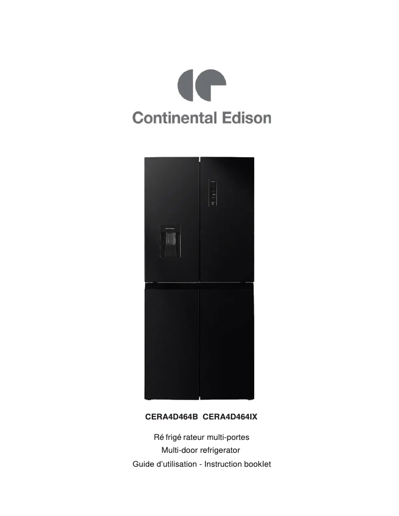 Page n°1 - Manuel utilisateur Continental Edison CERA4D464IX