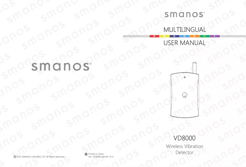 Page 1 de la notice Manuel utilisateur smanos VD8000