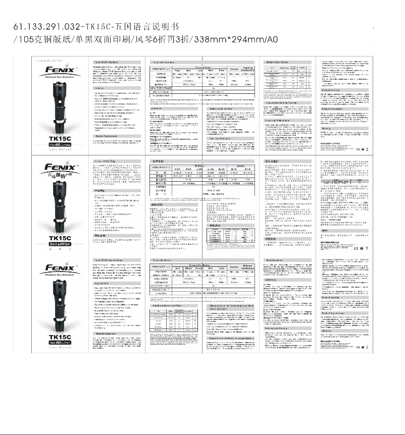 Page 1 de la notice Manuel utilisateur Fenix TK15C