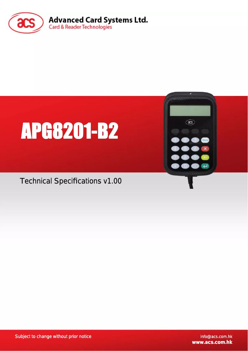 Page 1 de la notice Manuel utilisateur ACS APG8201-B2