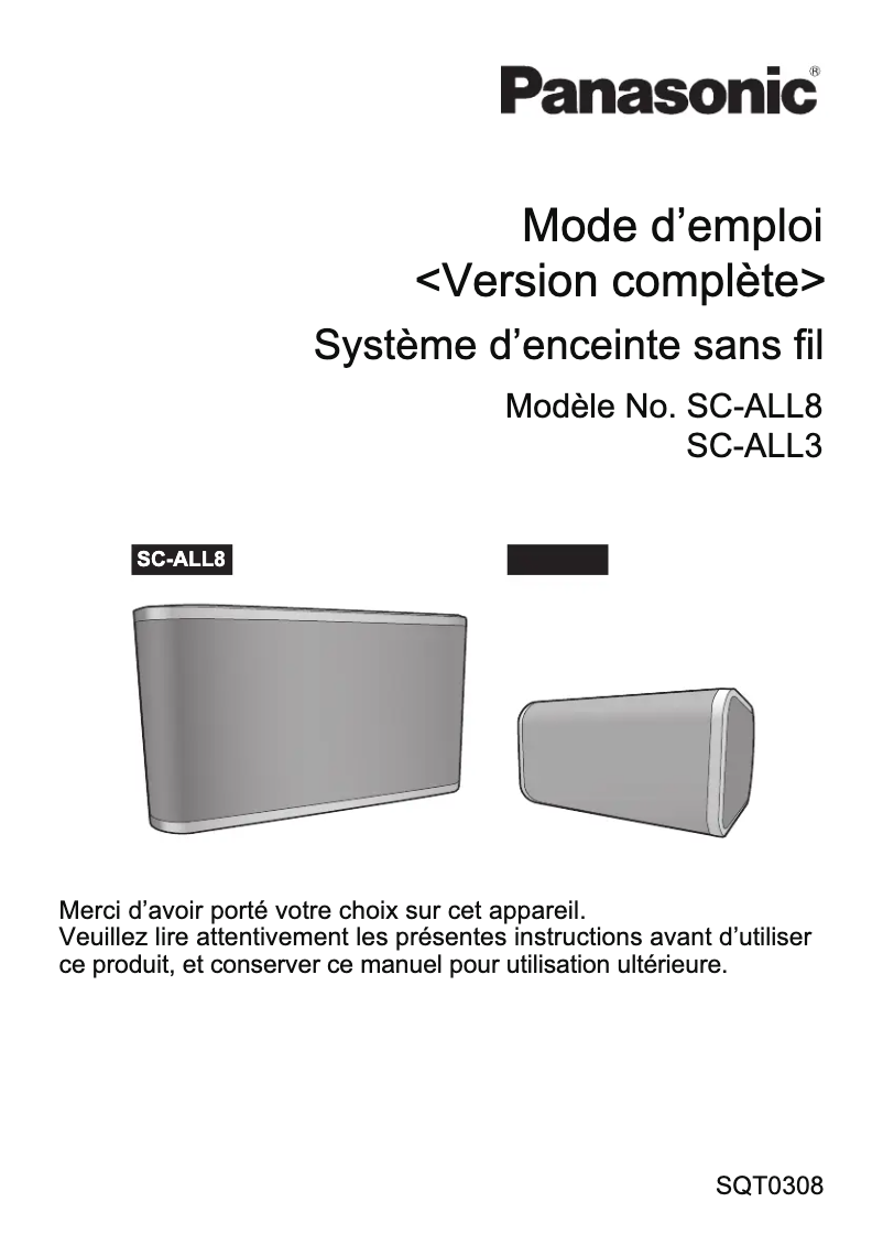 Image de la première page du manuel de l'appareil SC-ALL8