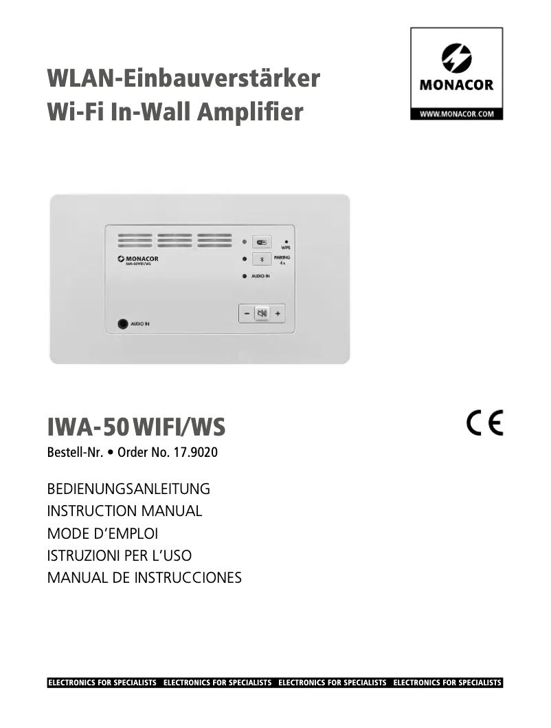 Page n°1 - Manuel utilisateur Monacor IWA-50WIFI/WS