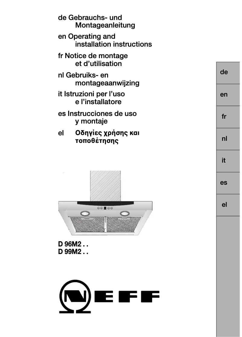 Page n°1 - Manuel utilisateur Neff D99M2A0