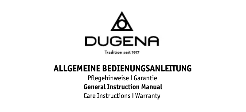 Page 1 de la notice Manuel utilisateur Dugena Classica