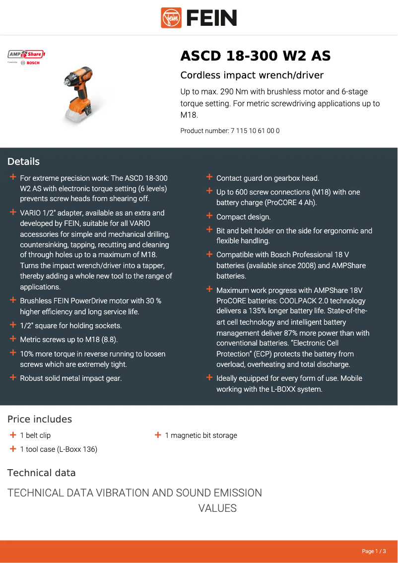 Image de la première page du manuel de l'appareil ASCD 18-300 W2