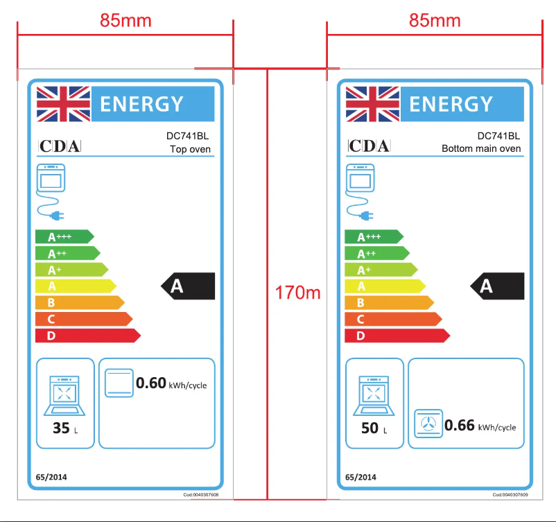 Page n°1 - Label énergétique CDA DC741SS