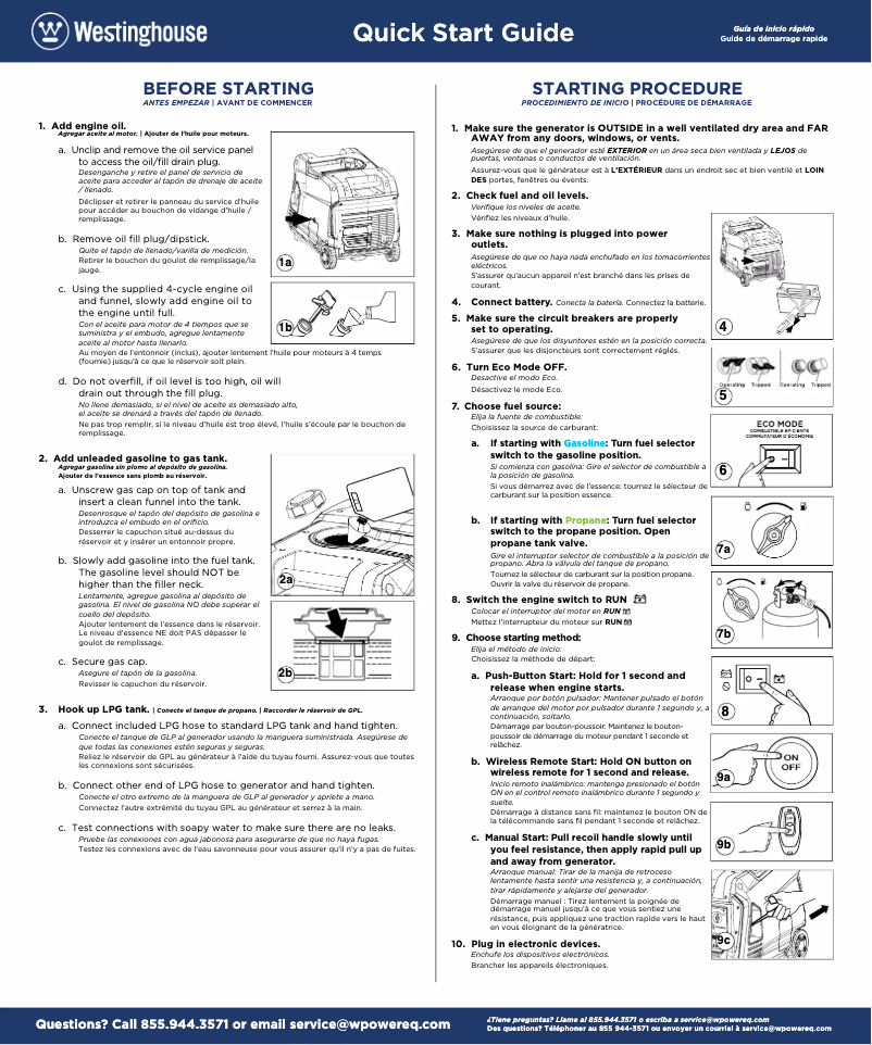 Page 1 de la notice Manuel utilisateur Westinghouse iGen4500DFc