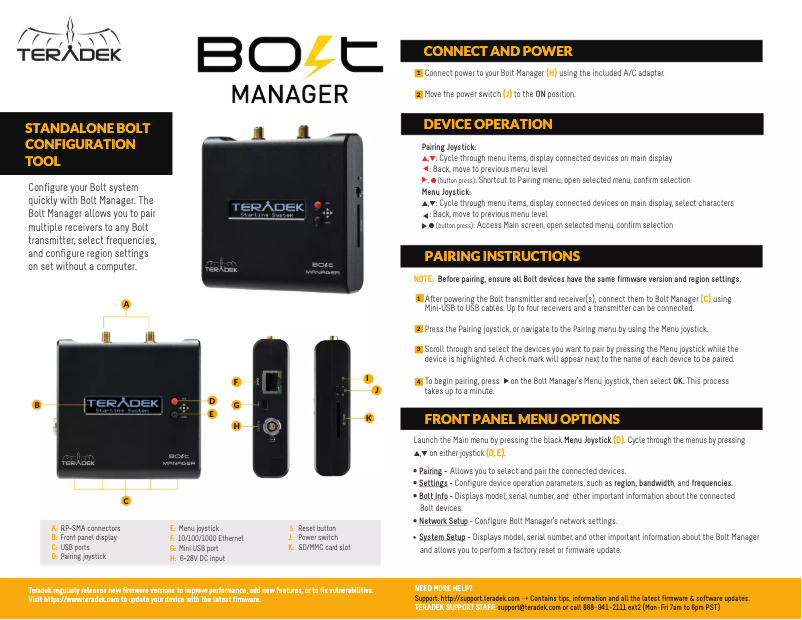 Page n°1 - Manuel utilisateur Teradek Bolt Manager