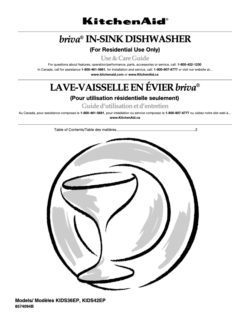 Image de la première page du manuel de l'appareil Briva KIDS36EPSS0