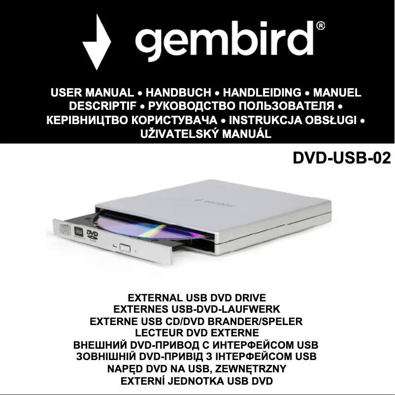 Page 1 de la notice Manuel utilisateur Gembird DVD-USB-03