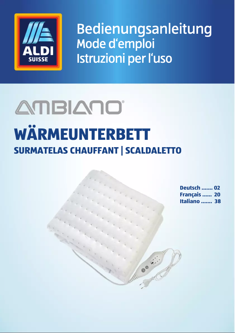 Page 1 de la notice Manuel utilisateur Ambiano GT-HUB-04