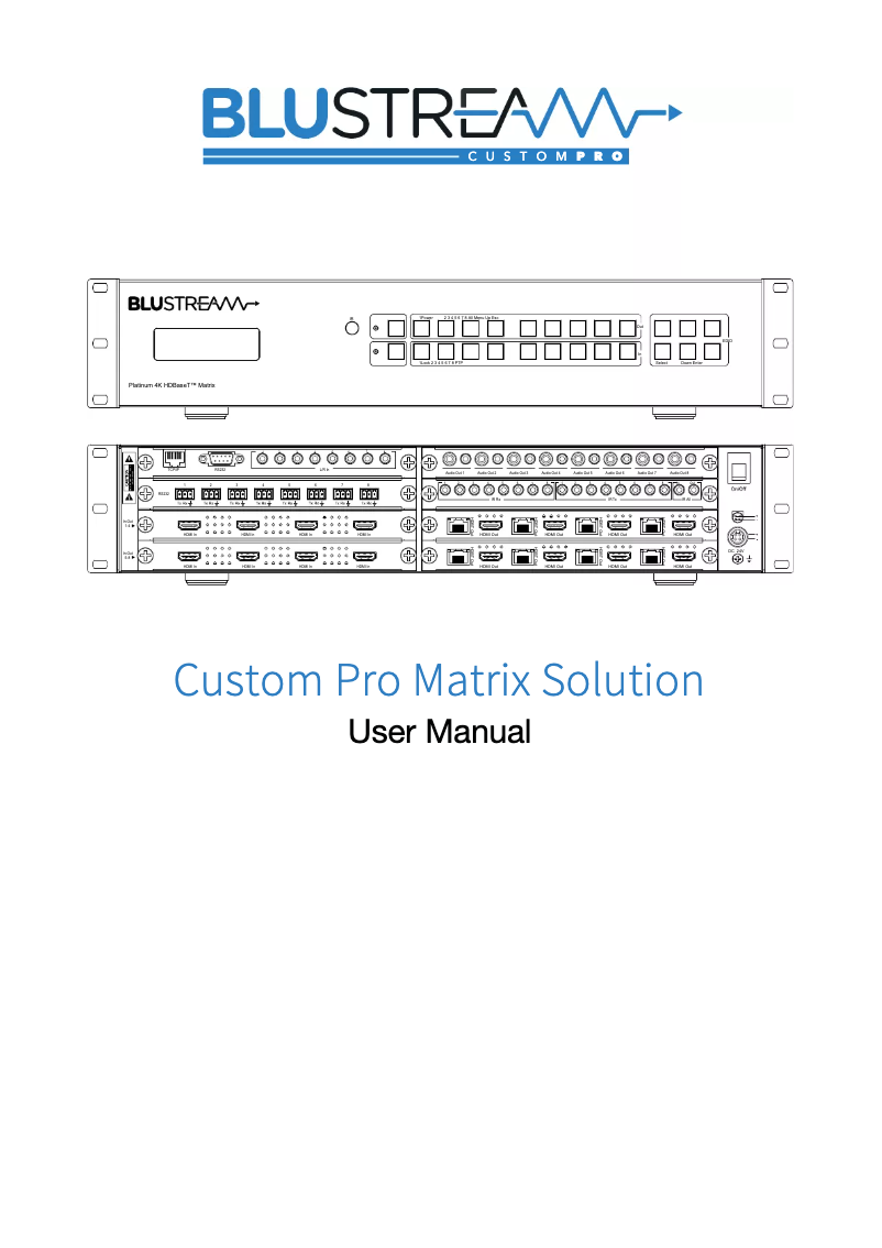 Page n°1 - Manuel utilisateur Blustream PRO48HBT70