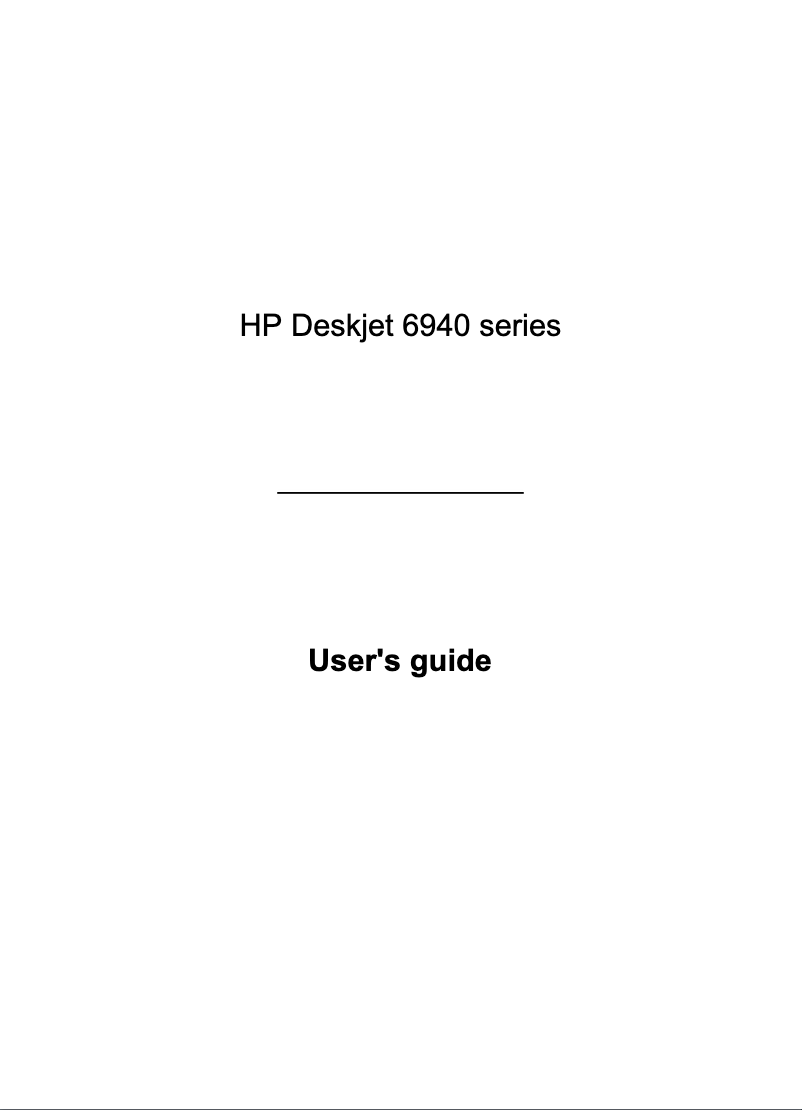 Image de la première page du manuel de l'appareil Deskjet 6940DT