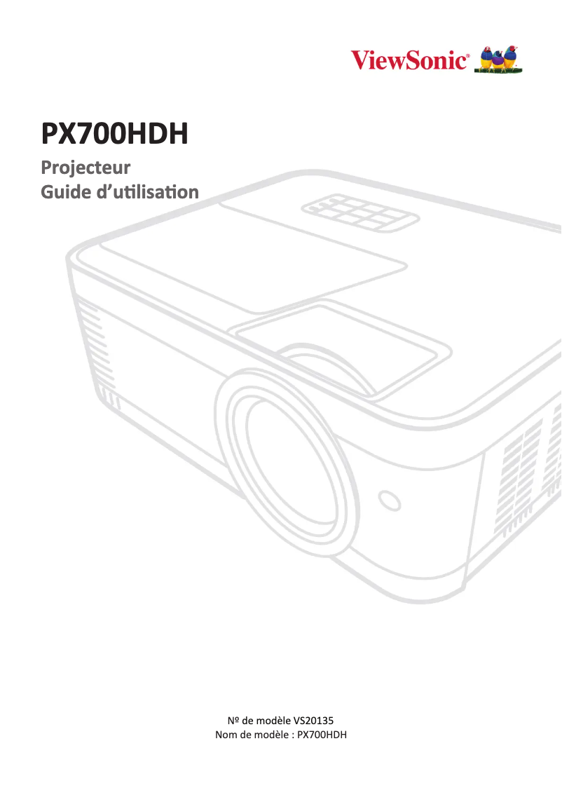 Image de la première page du manuel de l'appareil PX700HDH