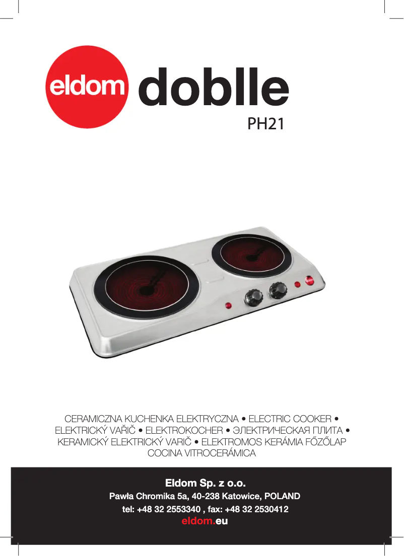 Page 1 de la notice Manuel utilisateur Eldom Dobble PH21