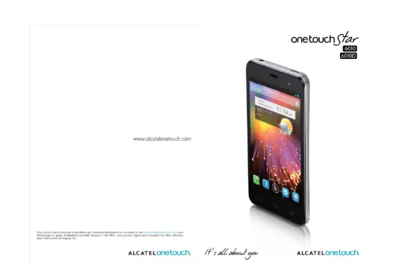 Page 1 de la notice Manuel utilisateur Alcatel One Touch Star