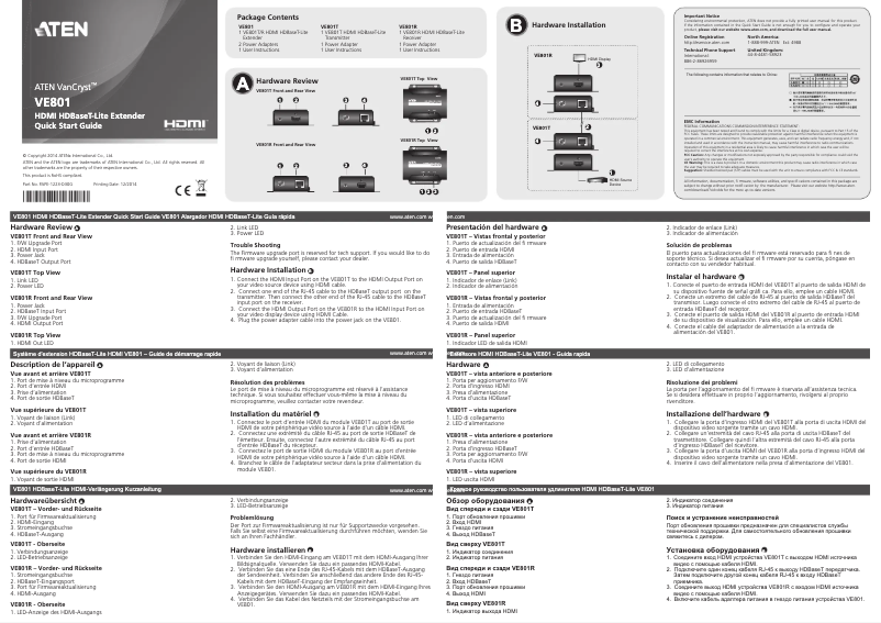 Image de la première page du manuel de l'appareil VE801R